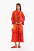 Long kaftan printed dress with pockets